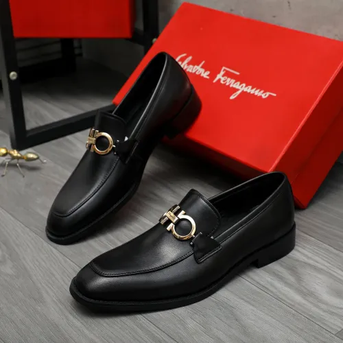 Replica Salvatore Ferragamo Leather Shoes For Men #1399137 $82.00 USD for Wholesale