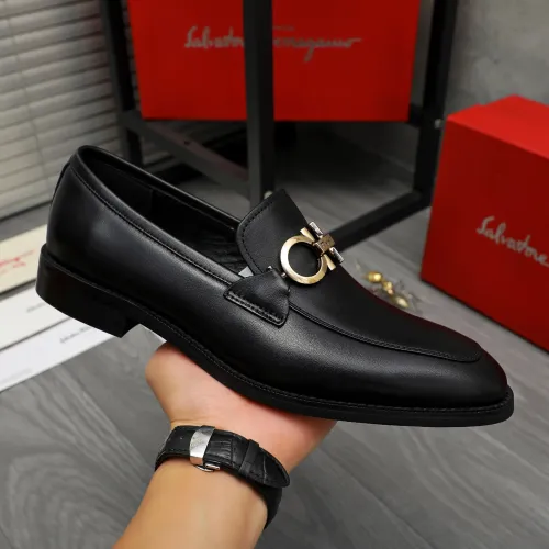 Replica Salvatore Ferragamo Leather Shoes For Men #1399137 $82.00 USD for Wholesale