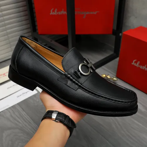 Replica Salvatore Ferragamo Leather Shoes For Men #1399142 $85.00 USD for Wholesale