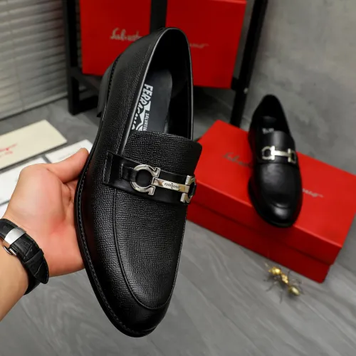 Replica Salvatore Ferragamo Leather Shoes For Men #1399143 $82.00 USD for Wholesale