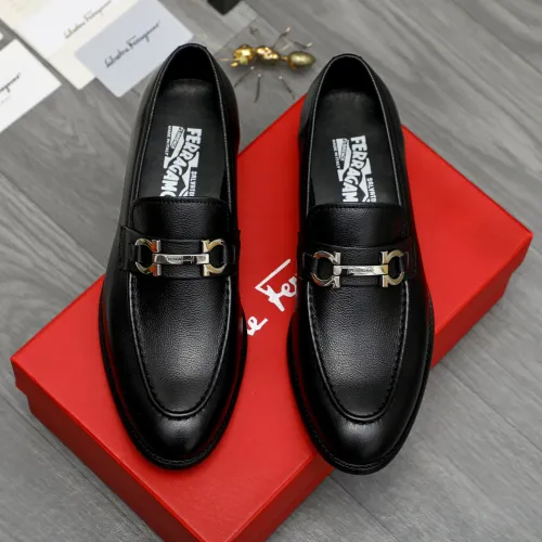 Replica Salvatore Ferragamo Leather Shoes For Men #1399144 $82.00 USD for Wholesale
