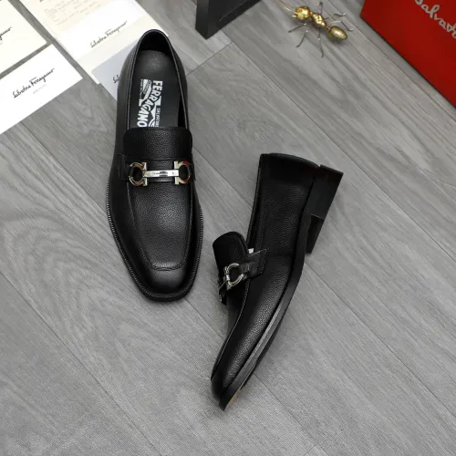 Replica Salvatore Ferragamo Leather Shoes For Men #1399147 $82.00 USD for Wholesale