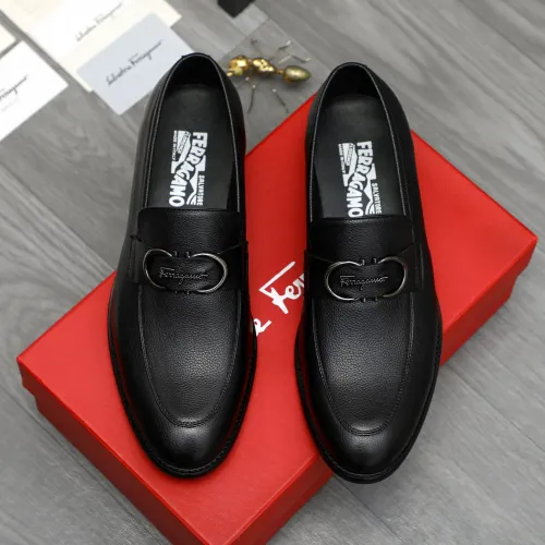 Replica Salvatore Ferragamo Leather Shoes For Men #1399148 $82.00 USD for Wholesale