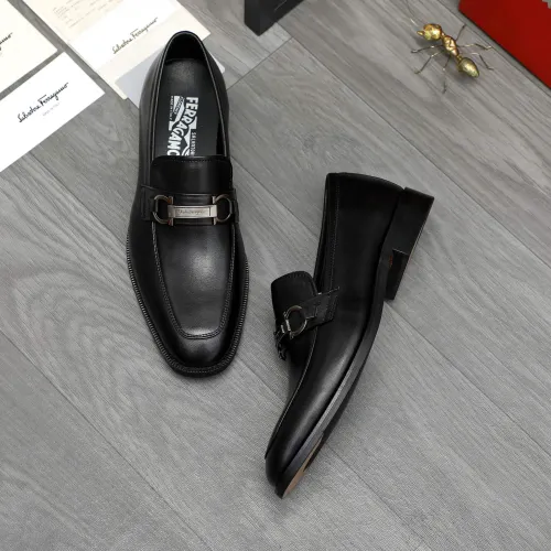 Replica Salvatore Ferragamo Leather Shoes For Men #1399150 $82.00 USD for Wholesale