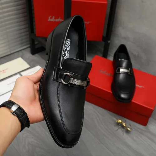 Replica Salvatore Ferragamo Leather Shoes For Men #1399150 $82.00 USD for Wholesale