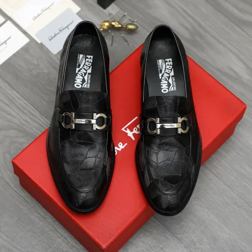 Replica Salvatore Ferragamo Leather Shoes For Men #1399153 $82.00 USD for Wholesale