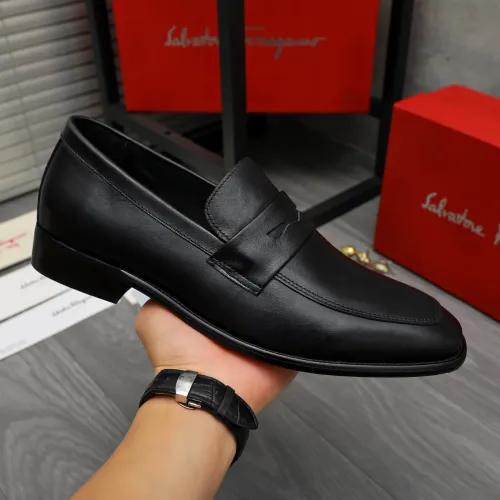 Replica Salvatore Ferragamo Leather Shoes For Men #1399155 $85.00 USD for Wholesale