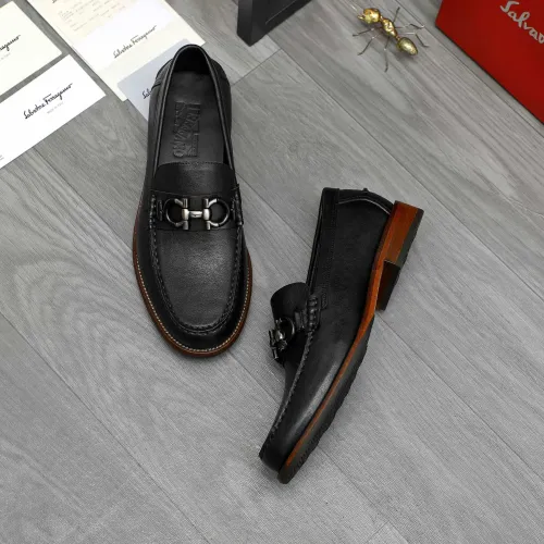 Replica Salvatore Ferragamo Leather Shoes For Men #1399157 $125.00 USD for Wholesale