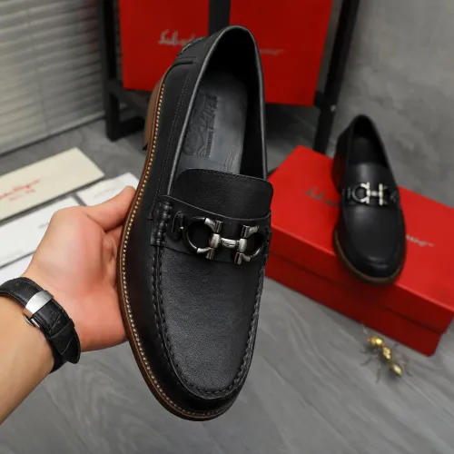 Replica Salvatore Ferragamo Leather Shoes For Men #1399157 $125.00 USD for Wholesale