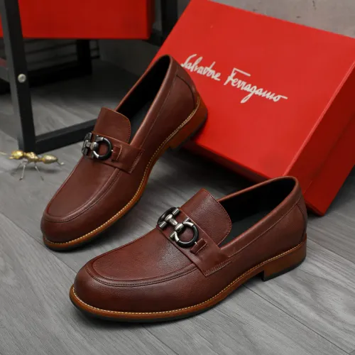 Wholesale Salvatore Ferragamo Leather Shoes For Men #1399158 $125.00 USD, Wholesale Quality Replica Salvatore Ferragamo Leather Shoes