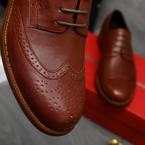 Replica Salvatore Ferragamo Leather Shoes For Men #1399167 $125.00 USD for Wholesale