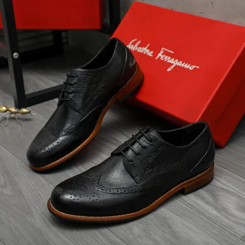 Wholesale Salvatore Ferragamo Leather Shoes For Men #1399168 $125.00 USD, Wholesale Quality Replica Salvatore Ferragamo Leather Shoes