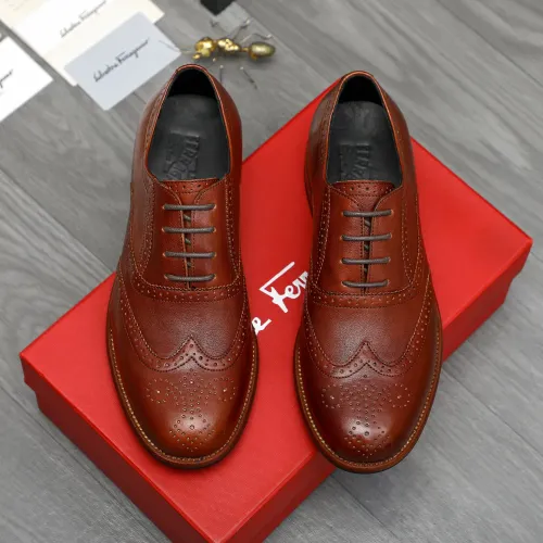Replica Salvatore Ferragamo Leather Shoes For Men #1399169 $125.00 USD for Wholesale