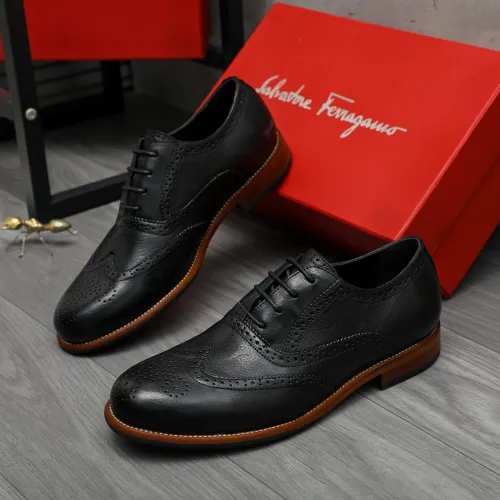 Wholesale Salvatore Ferragamo Leather Shoes For Men #1399170 $125.00 USD, Wholesale Quality Replica Salvatore Ferragamo Leather Shoes
