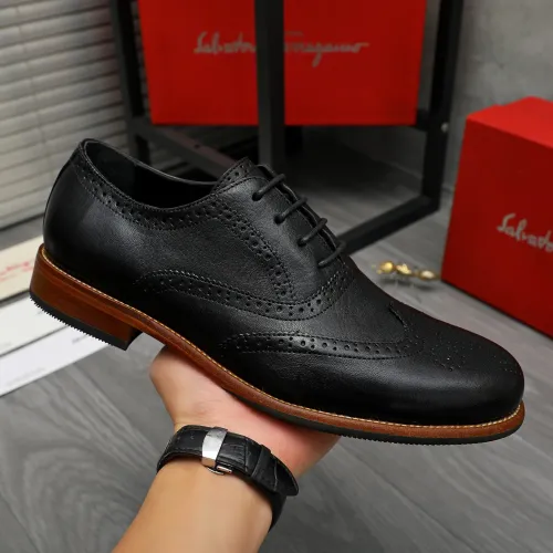 Replica Salvatore Ferragamo Leather Shoes For Men #1399170 $125.00 USD for Wholesale