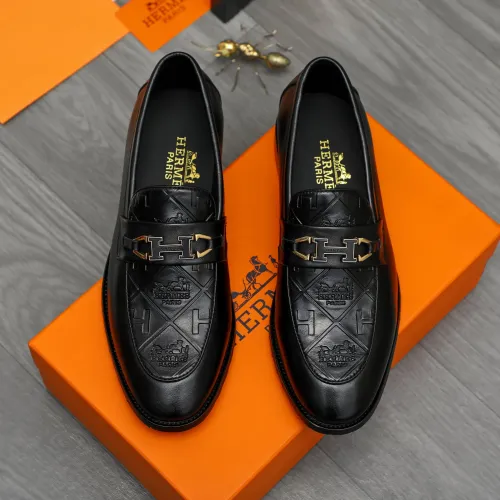 Replica Hermes Leather Shoes For Men #1399244 $85.00 USD for Wholesale