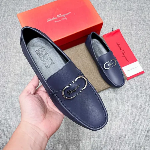 Replica Salvatore Ferragamo Leather Shoes For Men #1399265 $82.00 USD for Wholesale