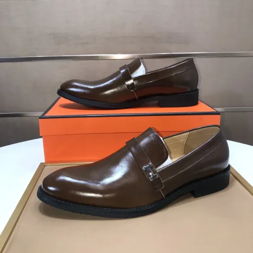 Replica Hermes Leather Shoes For Men #1399386 $100.00 USD for Wholesale