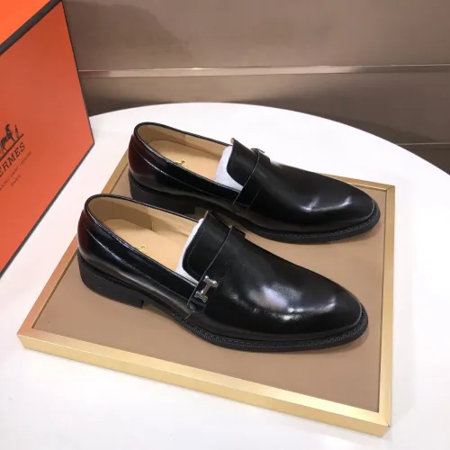 Replica Hermes Leather Shoes For Men #1399387 $100.00 USD for Wholesale