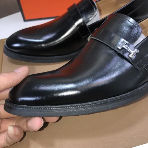 Replica Hermes Leather Shoes For Men #1399387 $100.00 USD for Wholesale