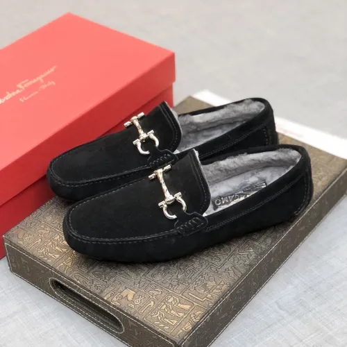 Replica Salvatore Ferragamo Leather Shoes For Men #1399437 $98.00 USD for Wholesale