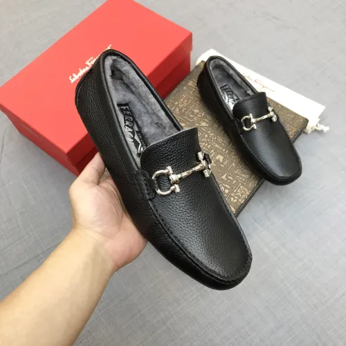 Replica Salvatore Ferragamo Leather Shoes For Men #1399438 $98.00 USD for Wholesale