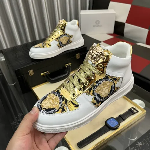 Wholesale Versace High Tops Shoes For Men #1399592 $82.00 USD, Wholesale Quality Replica Versace High Tops Shoes