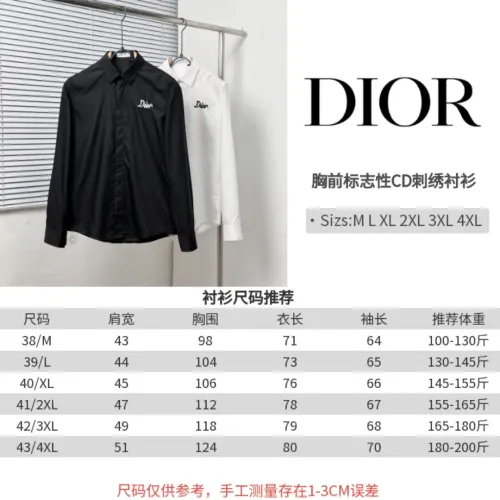 Replica Christian Dior Shirts Long Sleeved For Men #1399650 $64.00 USD for Wholesale