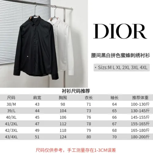 Replica Christian Dior Shirts Long Sleeved For Men #1399655 $64.00 USD for Wholesale