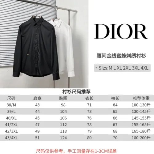 Replica Christian Dior Shirts Long Sleeved For Men #1399664 $64.00 USD for Wholesale