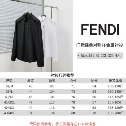 Replica Fendi Shirts Long Sleeved For Men #1399680 $64.00 USD for Wholesale