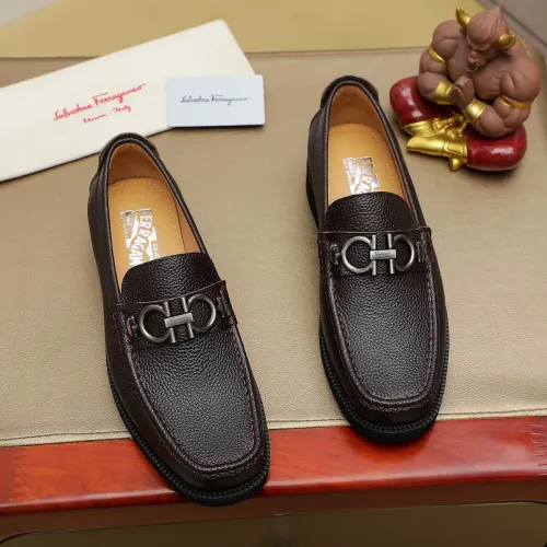 Replica Salvatore Ferragamo Leather Shoes For Men #1399785 $98.00 USD for Wholesale