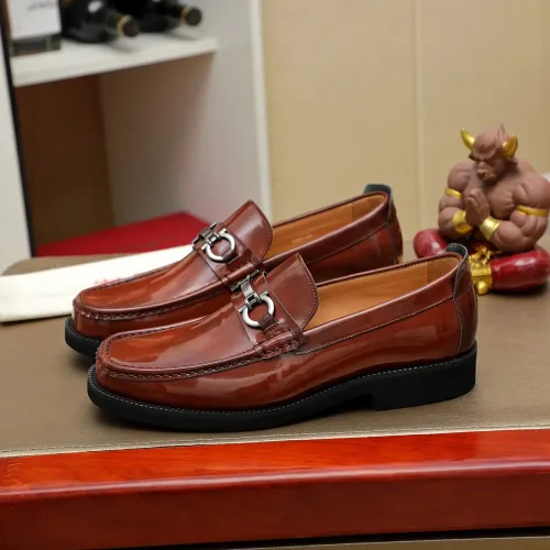 Replica Salvatore Ferragamo Leather Shoes For Men #1399786 $98.00 USD for Wholesale