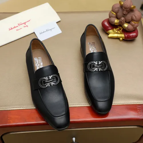 Replica Salvatore Ferragamo Leather Shoes For Men #1399795 $108.00 USD for Wholesale