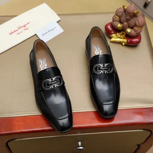 Replica Salvatore Ferragamo Leather Shoes For Men #1399796 $108.00 USD for Wholesale
