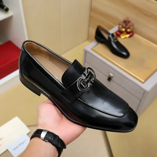 Replica Salvatore Ferragamo Leather Shoes For Men #1399796 $108.00 USD for Wholesale