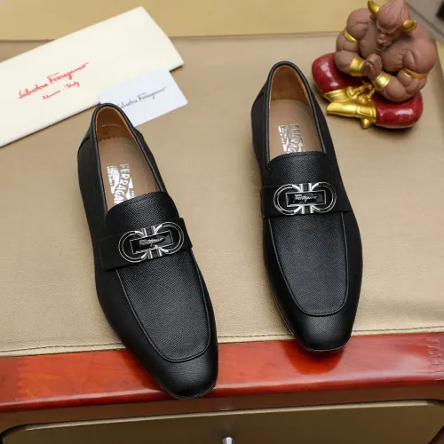 Replica Salvatore Ferragamo Leather Shoes For Men #1399797 $108.00 USD for Wholesale