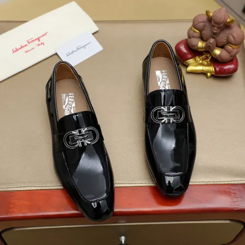 Replica Salvatore Ferragamo Leather Shoes For Men #1399798 $108.00 USD for Wholesale
