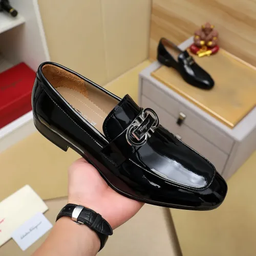 Replica Salvatore Ferragamo Leather Shoes For Men #1399798 $108.00 USD for Wholesale