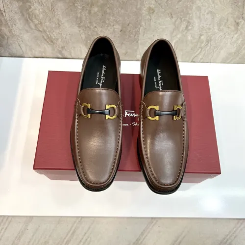 Replica Salvatore Ferragamo Leather Shoes For Men #1399987 $105.00 USD for Wholesale