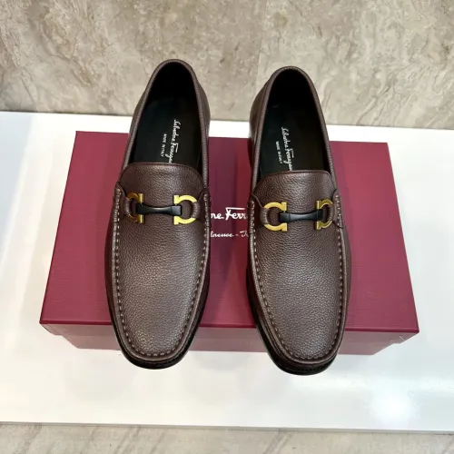 Replica Salvatore Ferragamo Leather Shoes For Men #1399989 $105.00 USD for Wholesale