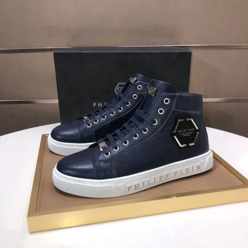 Wholesale Philipp Plein PP High Tops Shoes For Men #1400012 $88.00 USD, Wholesale Quality Replica Philipp Plein PP High Tops Shoes