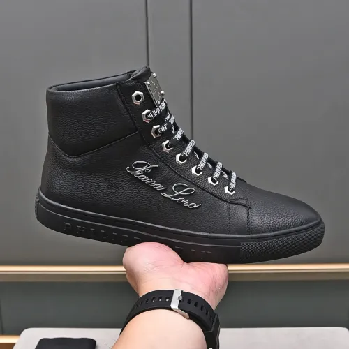 Replica Philipp Plein PP High Tops Shoes For Men #1400015 $88.00 USD for Wholesale