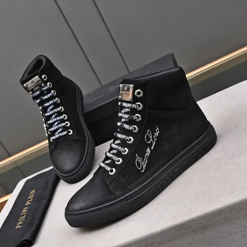 Wholesale Philipp Plein PP High Tops Shoes For Men #1400016 $88.00 USD, Wholesale Quality Replica Philipp Plein PP High Tops Shoes