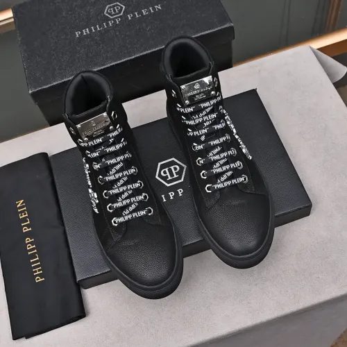 Replica Philipp Plein PP High Tops Shoes For Men #1400016 $88.00 USD for Wholesale