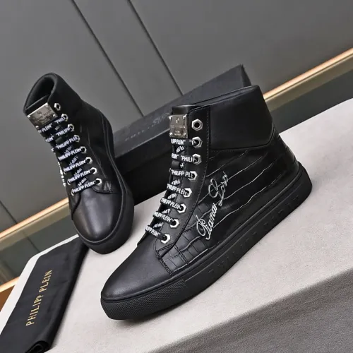 Wholesale Philipp Plein PP High Tops Shoes For Men #1400017 $88.00 USD, Wholesale Quality Replica Philipp Plein PP High Tops Shoes