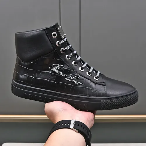 Replica Philipp Plein PP High Tops Shoes For Men #1400017 $88.00 USD for Wholesale