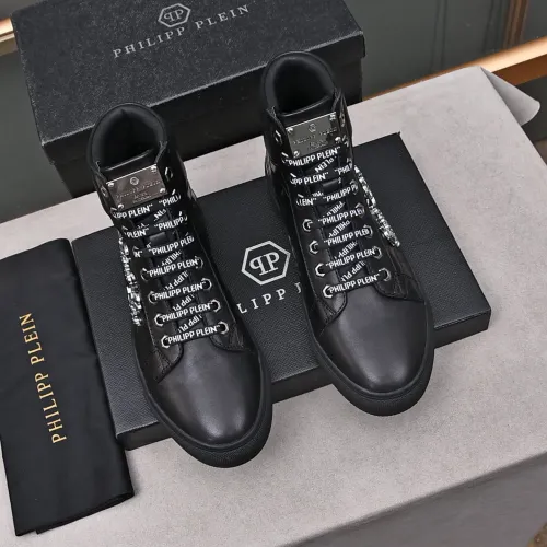 Replica Philipp Plein PP High Tops Shoes For Men #1400017 $88.00 USD for Wholesale