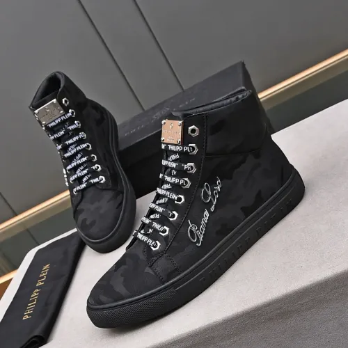 Wholesale Philipp Plein PP High Tops Shoes For Men #1400018 $88.00 USD, Wholesale Quality Replica Philipp Plein PP High Tops Shoes