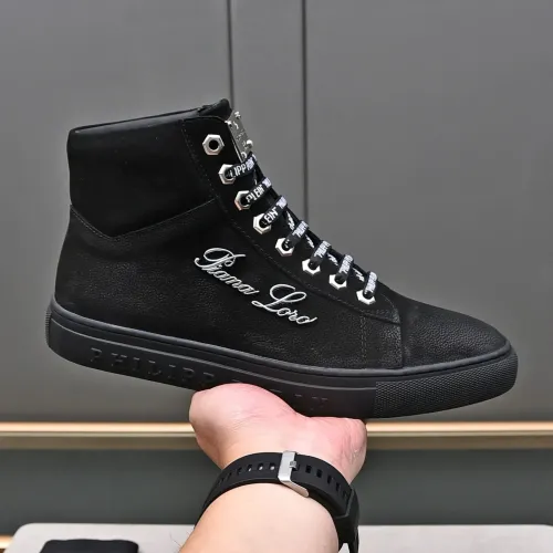 Replica Philipp Plein PP High Tops Shoes For Men #1400018 $88.00 USD for Wholesale